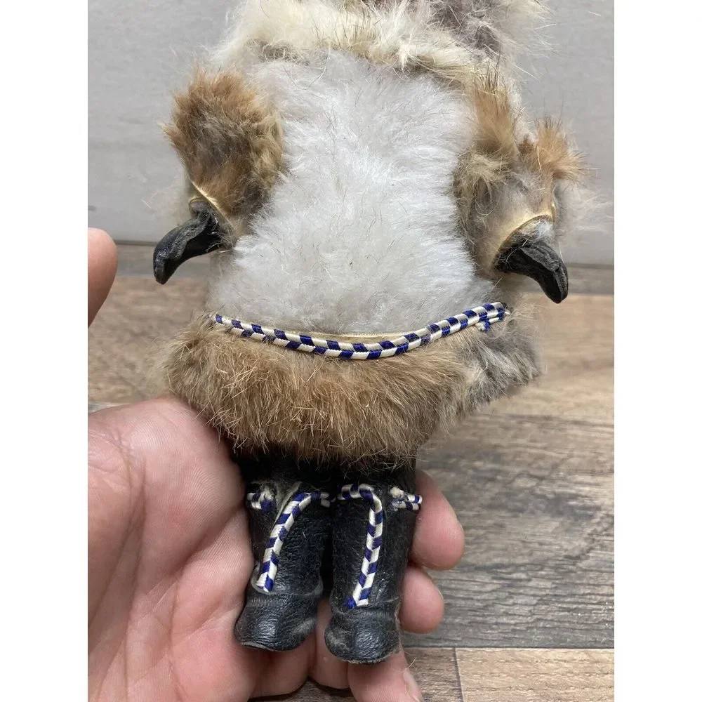 Vintage Inuit Alaskan Eskimo Doll Real Fur Clothes 7.5